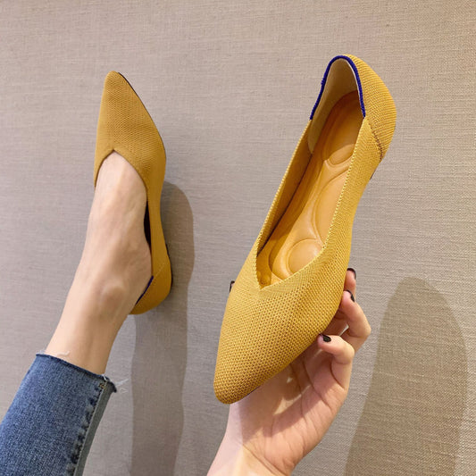 Women's Fashion Flyknit Pointed Braided Shoes - EnigmaParis