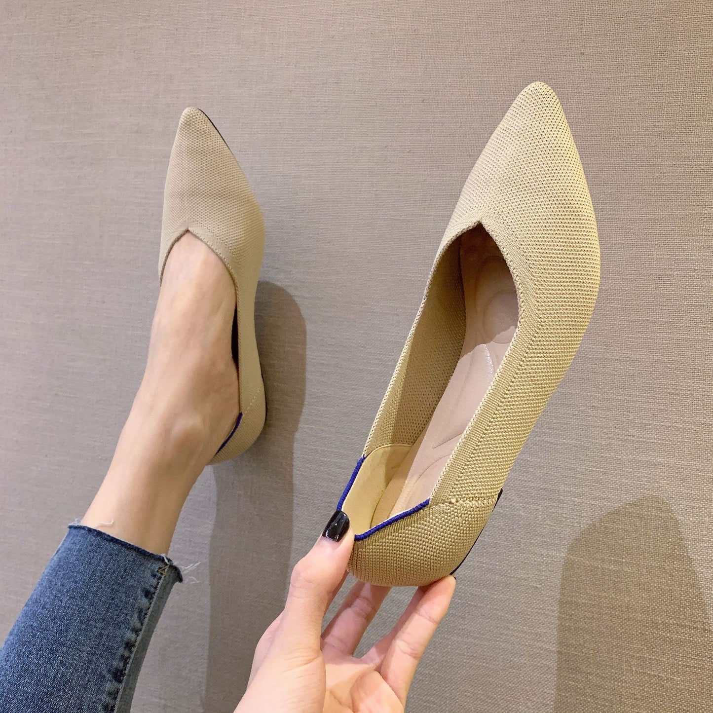 Women's Fashion Flyknit Pointed Braided Shoes - EnigmaParis