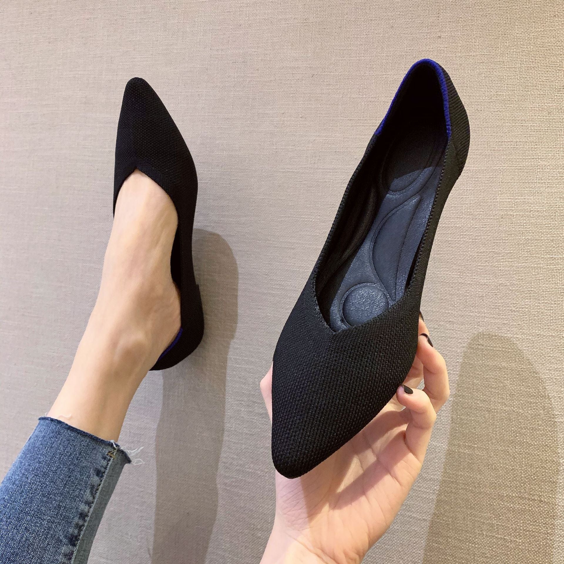 Women's Fashion Flyknit Pointed Braided Shoes - EnigmaParis