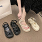 Trendy 2024 Summer Sandals for Women | Vintage Pearl Toeless Shoes - EnigmaParis