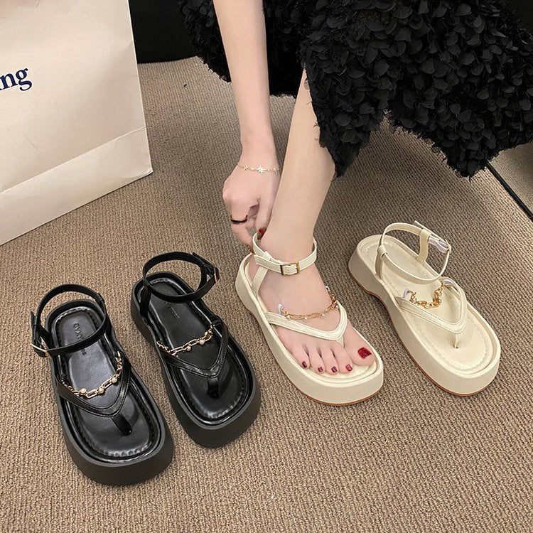 Trendy 2024 Summer Sandals for Women | Vintage Pearl Toeless Shoes - EnigmaParis