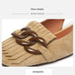 Women's Tassel Buckle Sandals Retro Square Toe.