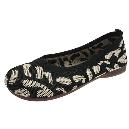 Soft Bottom Pumps Women's Knitted Woven Low-cut Flat Shoes - EnigmaParis