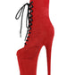 20cm Round Head Long Tube Suede Black Short Boots - Women's Super High Heel.