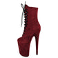 20cm Round Head Long Tube Suede Black Short Boots - Women's Super High Heel.