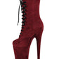 20cm Round Head Long Tube Suede Black Short Boots - Women's Super High Heel.