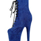 20cm Round Head Long Tube Suede Black Short Boots - Women's Super High Heel.