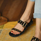 Black Flat Slippers Women's Comfortable Soft Sole Flip-flop Flat Sandals