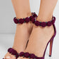 Suede button rivet sandals