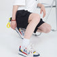 Suede White Blue Reddish Yellow Color Contrast Patchwork BAKE Men And Women Skateboard Shoes