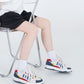 Suede White Blue Reddish Yellow Color Contrast Patchwork BAKE Men And Women Skateboard Shoes