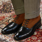 Three-joint Color-block Top Layer Leather Men's Shoes