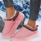 Women's Snow Boots Winter Fleece-lined Warm Slugged Bottom Heel-free Toe Cap Fluffy Cotton Shoes.