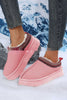 Women's Snow Boots Winter Fleece-lined Warm Slugged Bottom Heel-free Toe Cap Fluffy Cotton Shoes.