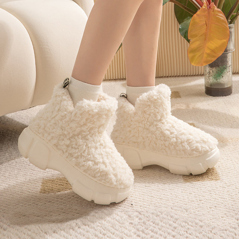 Winter Cashmere Snown Boots With 6cm Platform Warm Plus Velvet High-top Fleece Cotton Shoes Women Outdoor Indoor House Plush Shoes - EnigmaParis