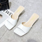 Women’s High Heel Peep Toe Slippers: Square Toe, Perfect for Summer - EnigmaParis