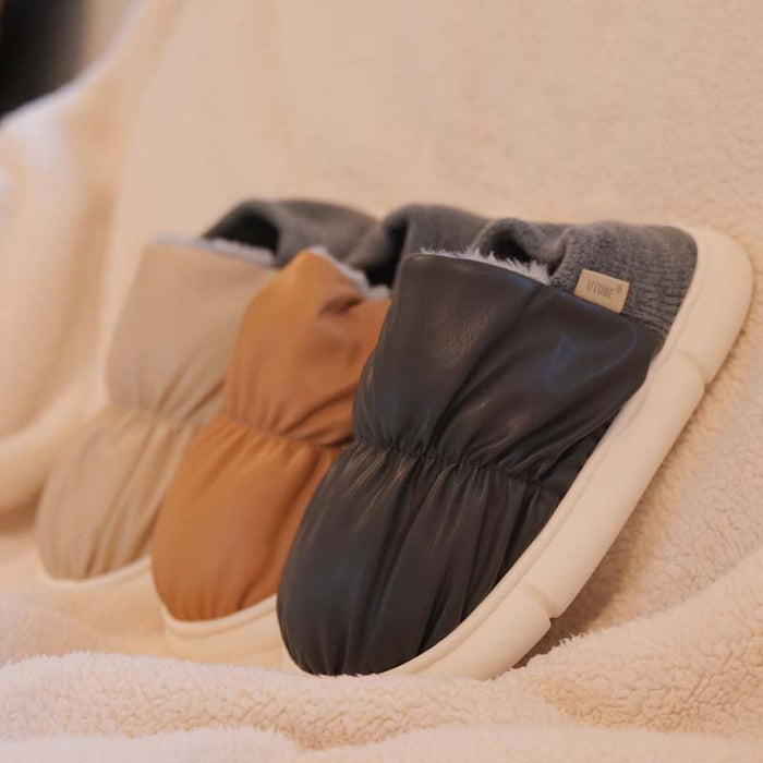 Unisex Two Wear Cotton Slippers - Thick Plush Bag Included - EnigmaParis