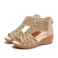 Wedge Fish Mouth Rhinestone Sandals
