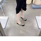 Diamond Toe Fashion Black Square Slippers