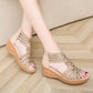 Wedge Fish Mouth Rhinestone Sandals
