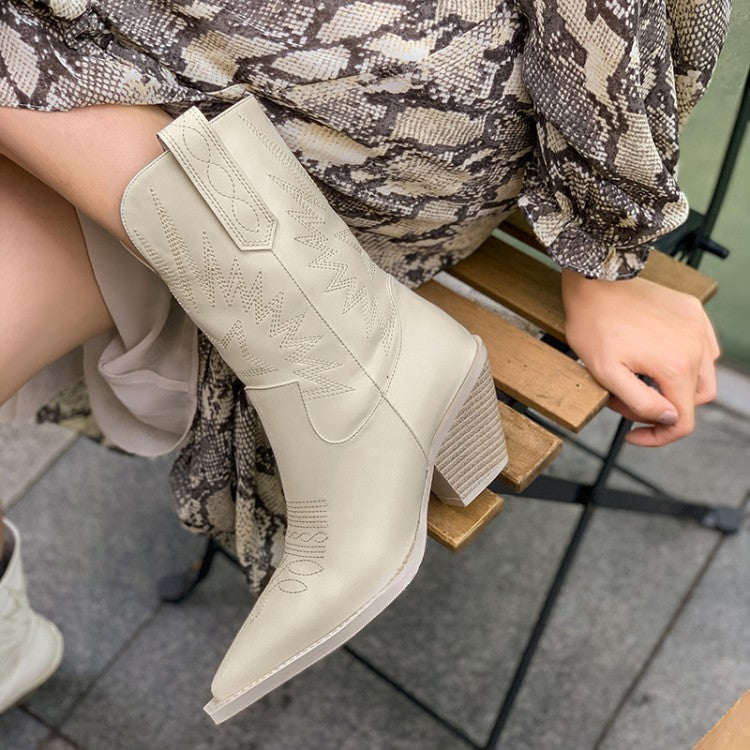 Premium Leather Cowboy Rider Boots - Durable, Stylish, and Comfortable Western Footwear