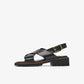Women's Chunky Heel Retro Cross Strap Sandals