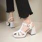 Closed Toe Hollow-out Roman Style High Heels