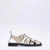 Casual Round Toe Leather Flat Sandals