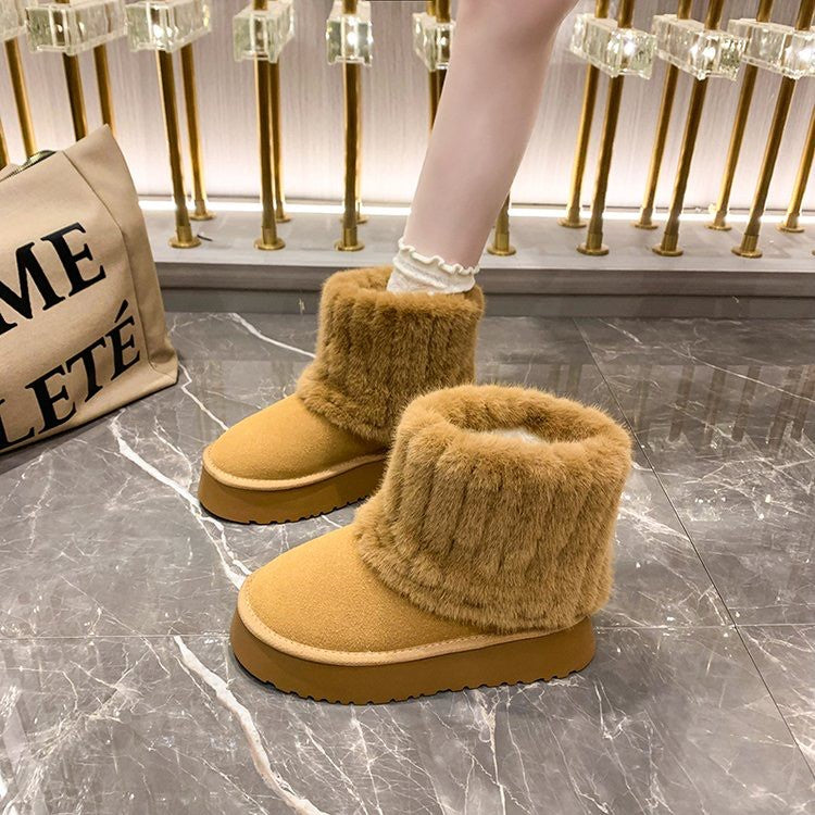 Women's Thick-soled Fur Snow Boots - EnigmaParis