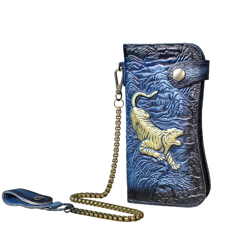 Genuine leather dragon wallet - tiger