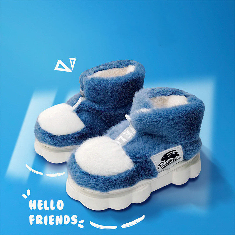 Ankle Wrap Cotton Slippers Women's Indoor Home