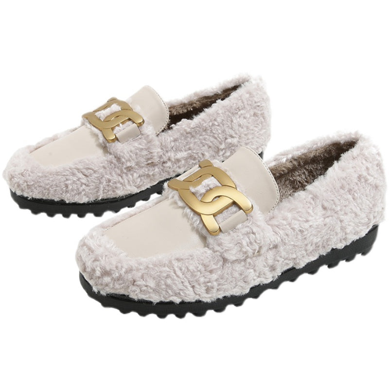 Wearing Thick Soled New Style Cotton Ladybird Shoes For Women In Autumn And Winter - EnigmaParis