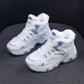 Fashion Black White Lace-up Sneakers Winter Warm All-match Plush Shoes Women Plus Velvet Fleece Flat High-top Sports Shoes - EnigmaParis