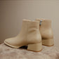 Simple All-match Soft Cowhide Boots Autumn And Winter New Thick Mid Heel Round Toe Brown Ankle Boots For Women