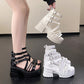 Women's Fashion Platform Back Zipper Short Sandals
