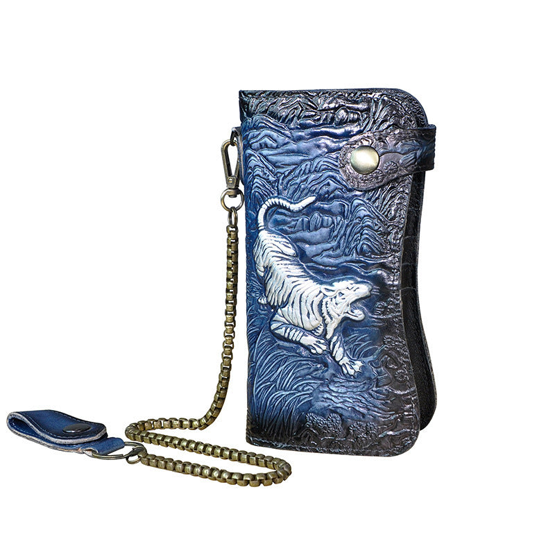 Genuine leather dragon wallet - tiger