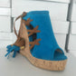 Women's Lace-up Fringed Sweet Fish Mouth Wedge Sandals