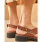 Women's Chunky Heel Retro Cross Strap Sandals