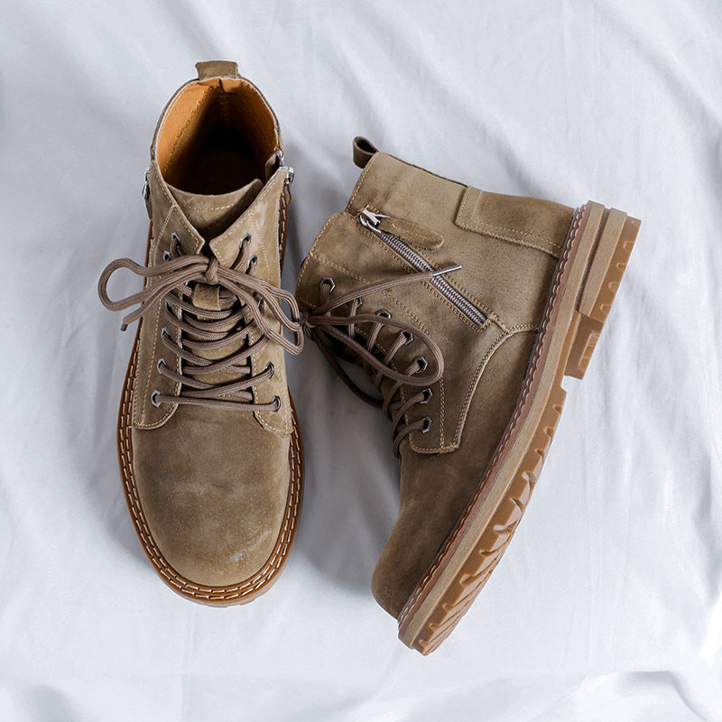 Men's Side Zipper Ankle Boots: Super Popular INS High Street Fashion - EnigmaParis