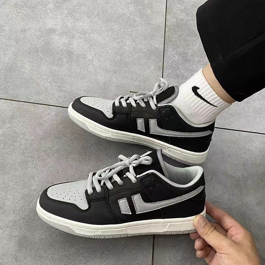 Women's Shadow Gray Shoes Skateboard Trendy Low-top Platform Versatile Ins Casual Sneaker.