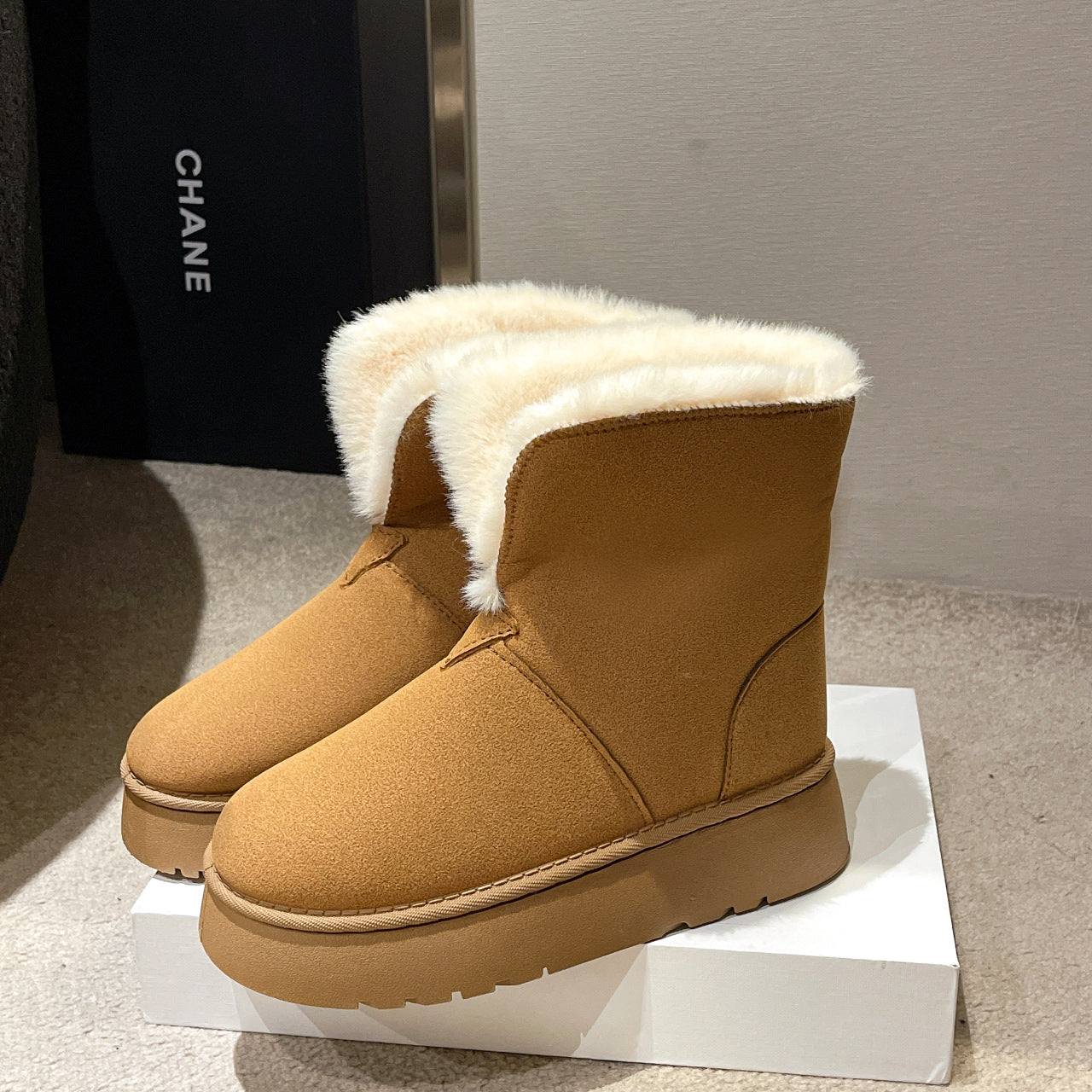Winter Warm Snow Boots New Fashion Foldable Fleece Cotton Shoes For Women Plus Velvet And Thickened Plush Ankle Boots - EnigmaParis