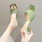 Women’s High Heel Peep Toe Slippers: Square Toe, Perfect for Summer - EnigmaParis