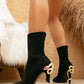 New Black Stiletto Heel Elastic Socks Boots - EnigmaParis