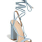 Women Shoes Square Toe Ankle Lace-Up Strappy Sandals Fashion Party Pumps