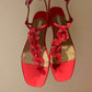 Women's Crystal String Beads Flat Sandals