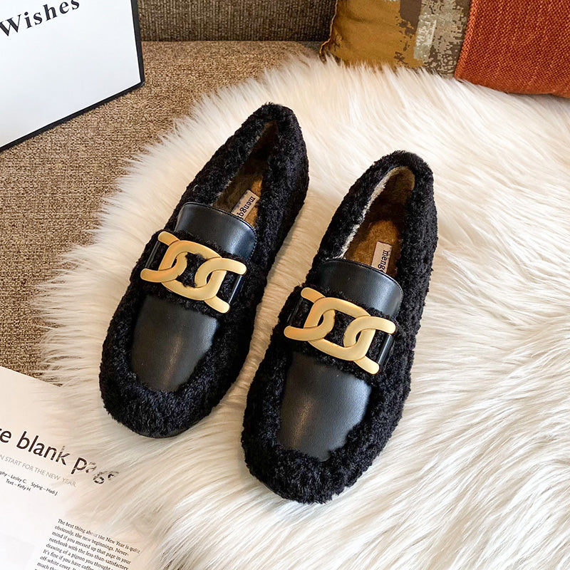 Wearing Thick Soled New Style Cotton Ladybird Shoes For Women In Autumn And Winter - EnigmaParis