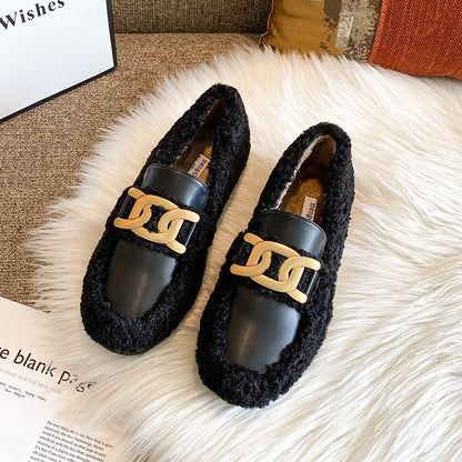 Wearing Thick Soled New Style Cotton Ladybird Shoes For Women In Autumn And Winter - EnigmaParis