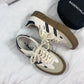 Step into Fall Fashion: Retro White Leather Shoes - Couple Style