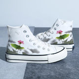 Canvas im chinesischen Stil: High-Top-Boardschuhe mit Retro-Landschaft