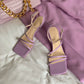 Square-headed fairy sandals with stiletto heels